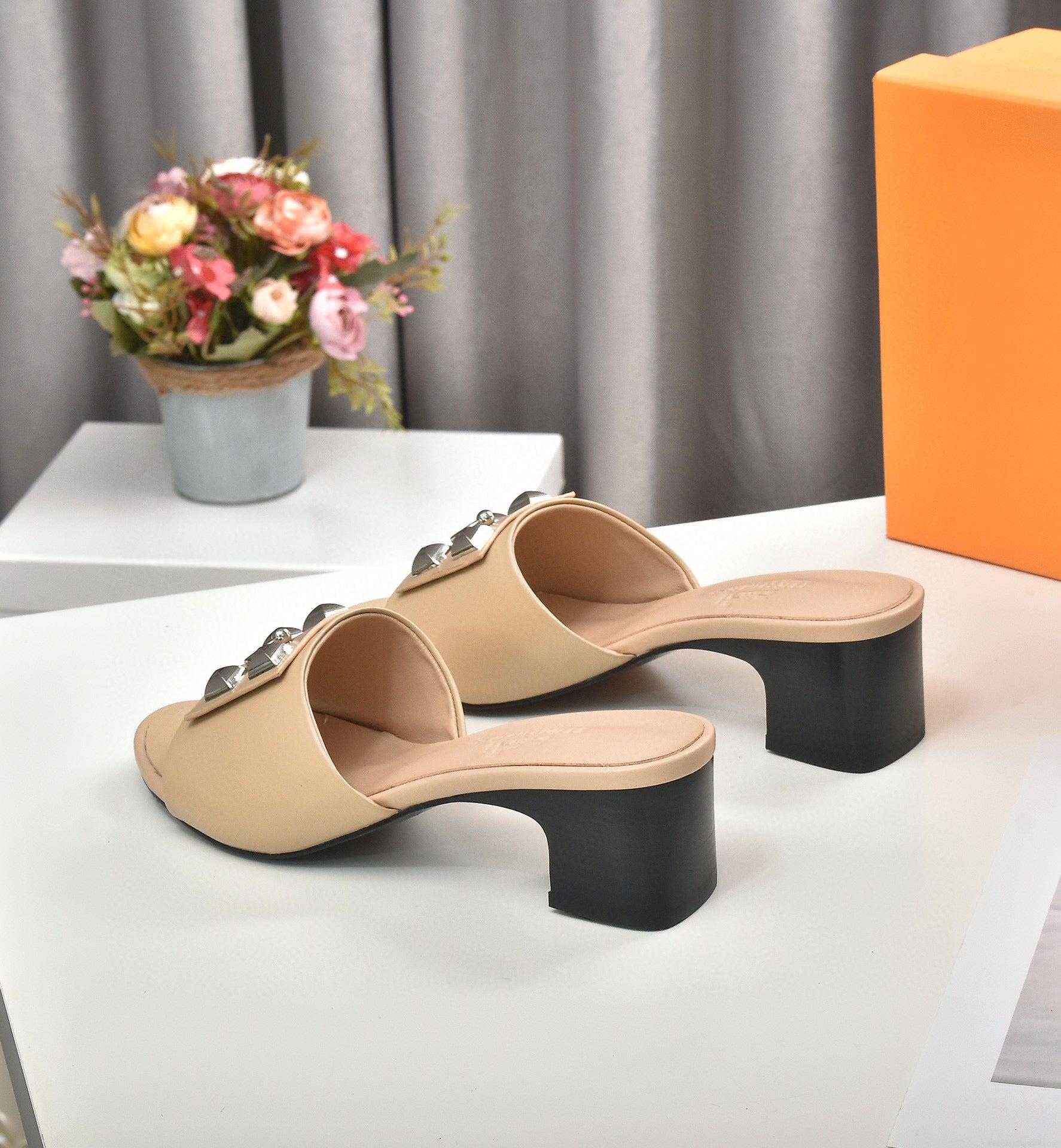 Hermes Women Shoes Designer Hermes Slippers Heel 60mm H70038