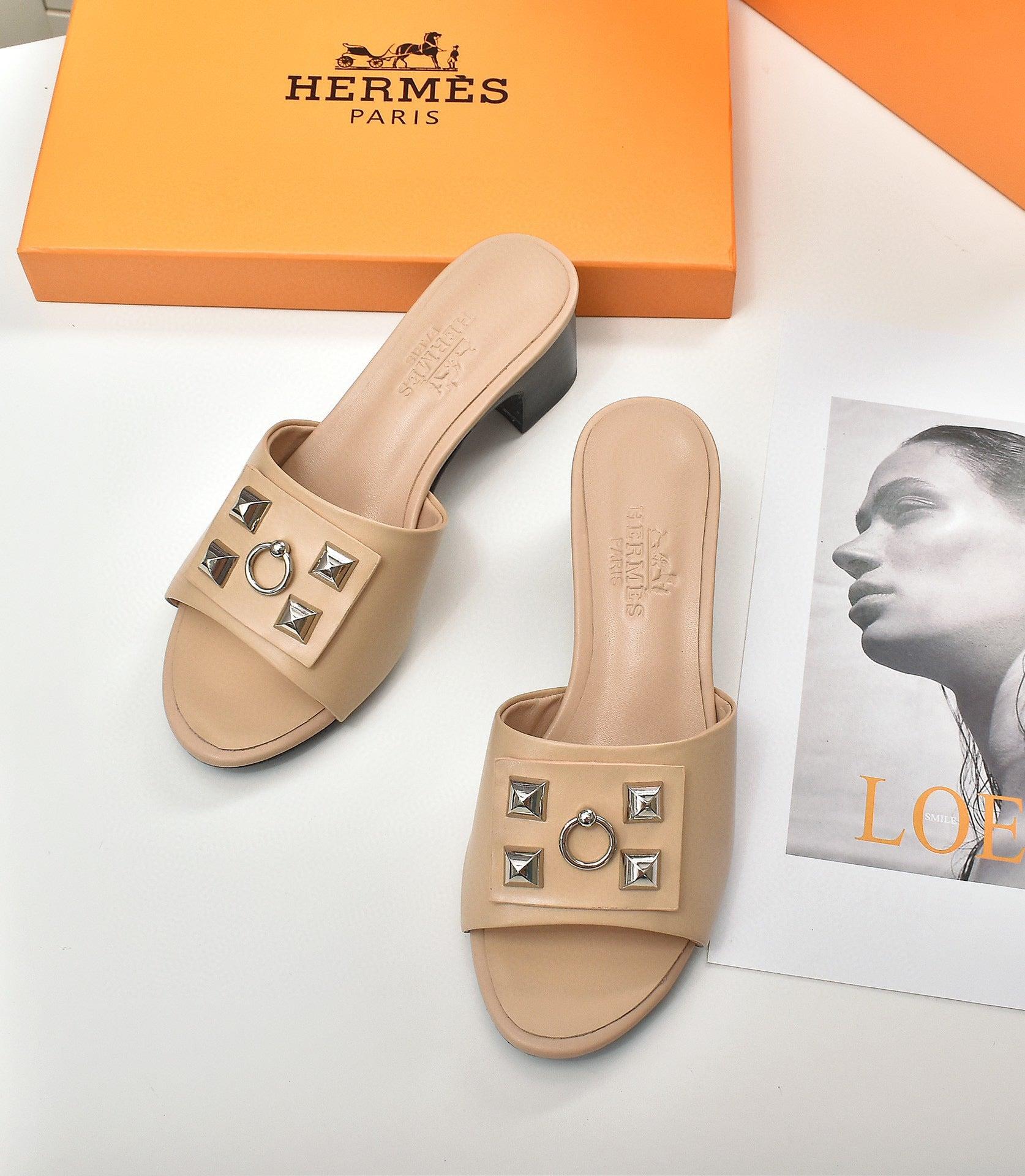 Hermes Women Shoes Designer Hermes Slippers Heel 60mm H70038
