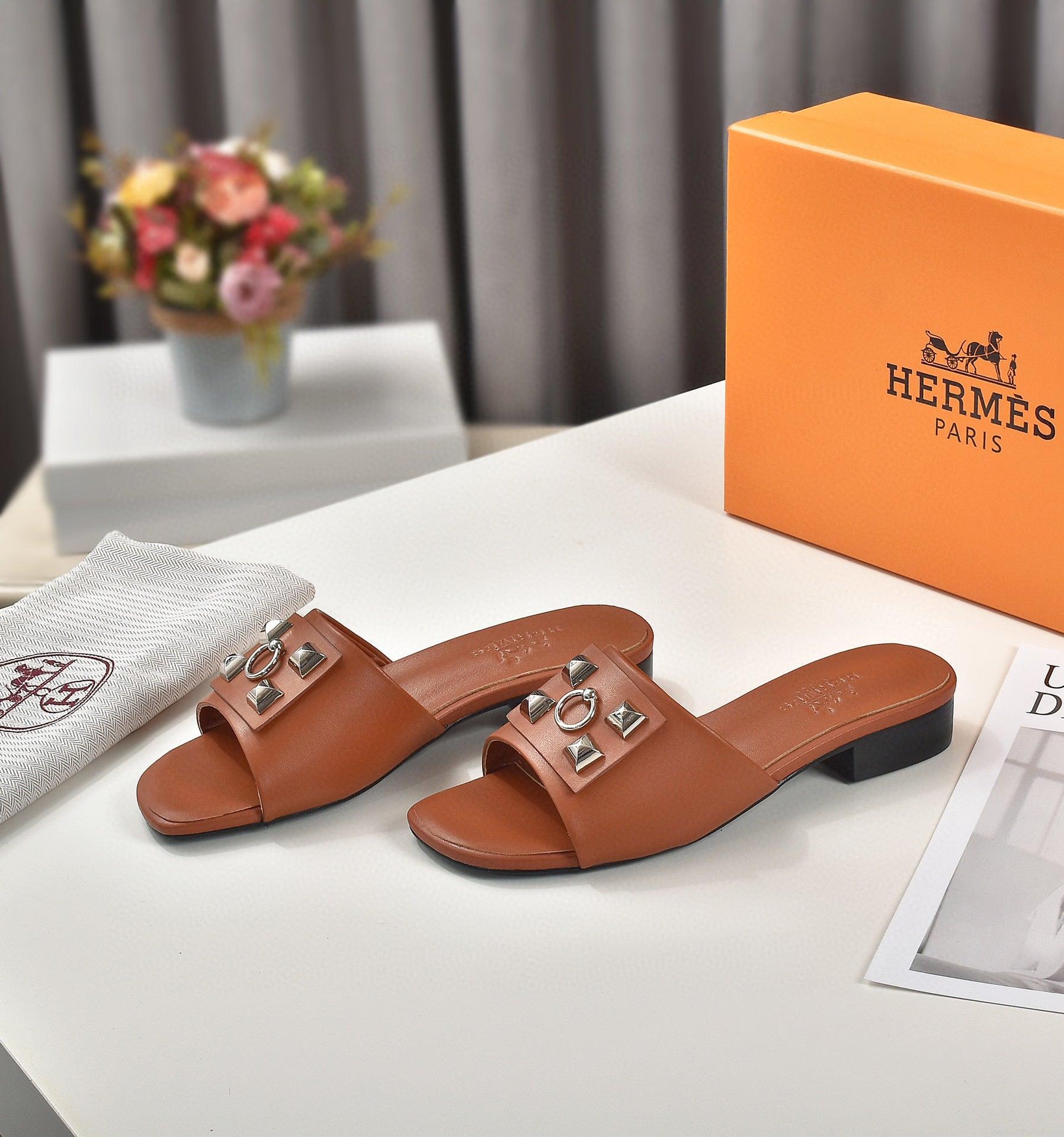 Hermes Women Shoes Designer Hermes Slippers Heel 60mm H80031