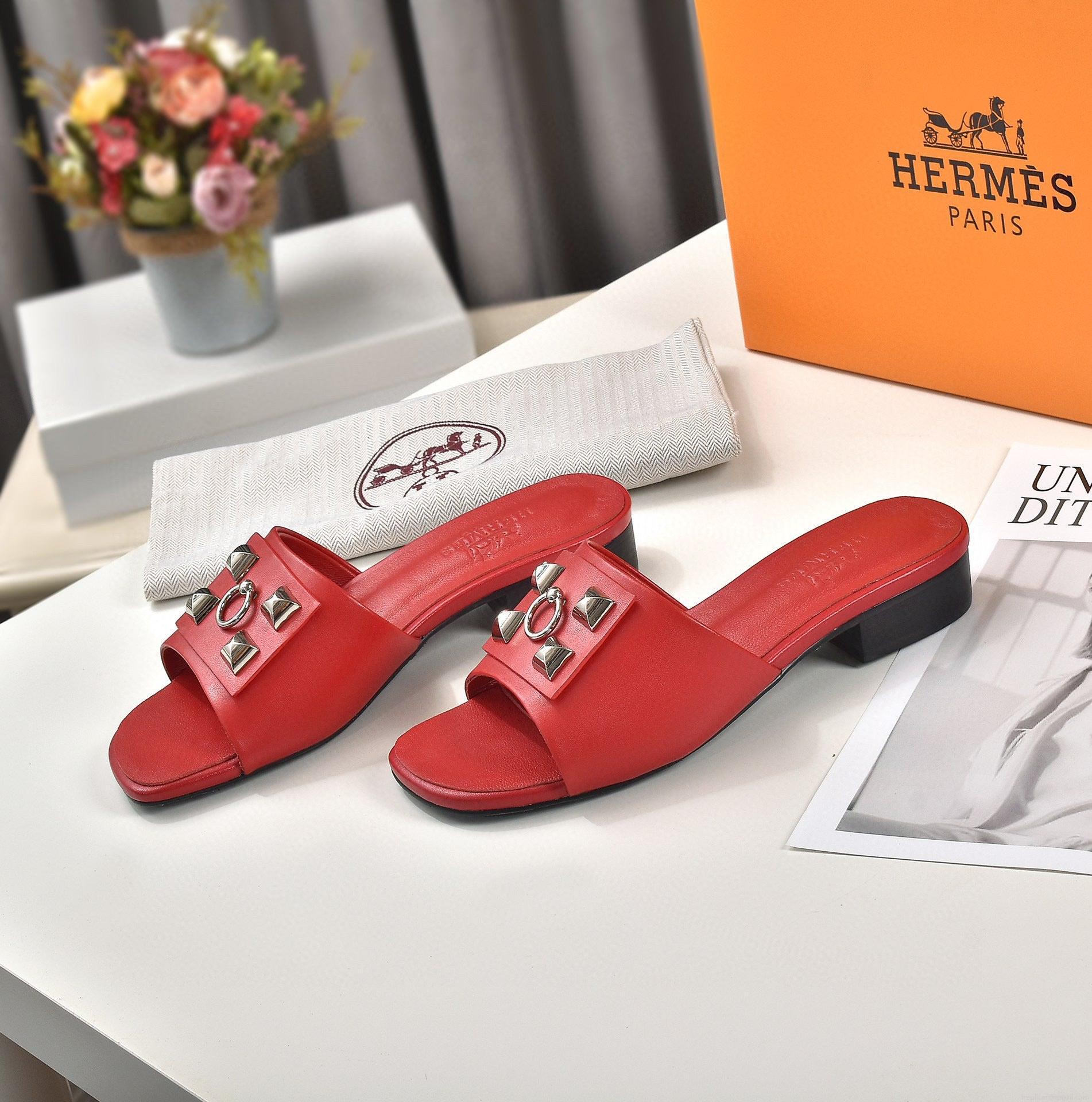Hermes Women Shoes Designer Hermes Slippers Heel 60mm V80032