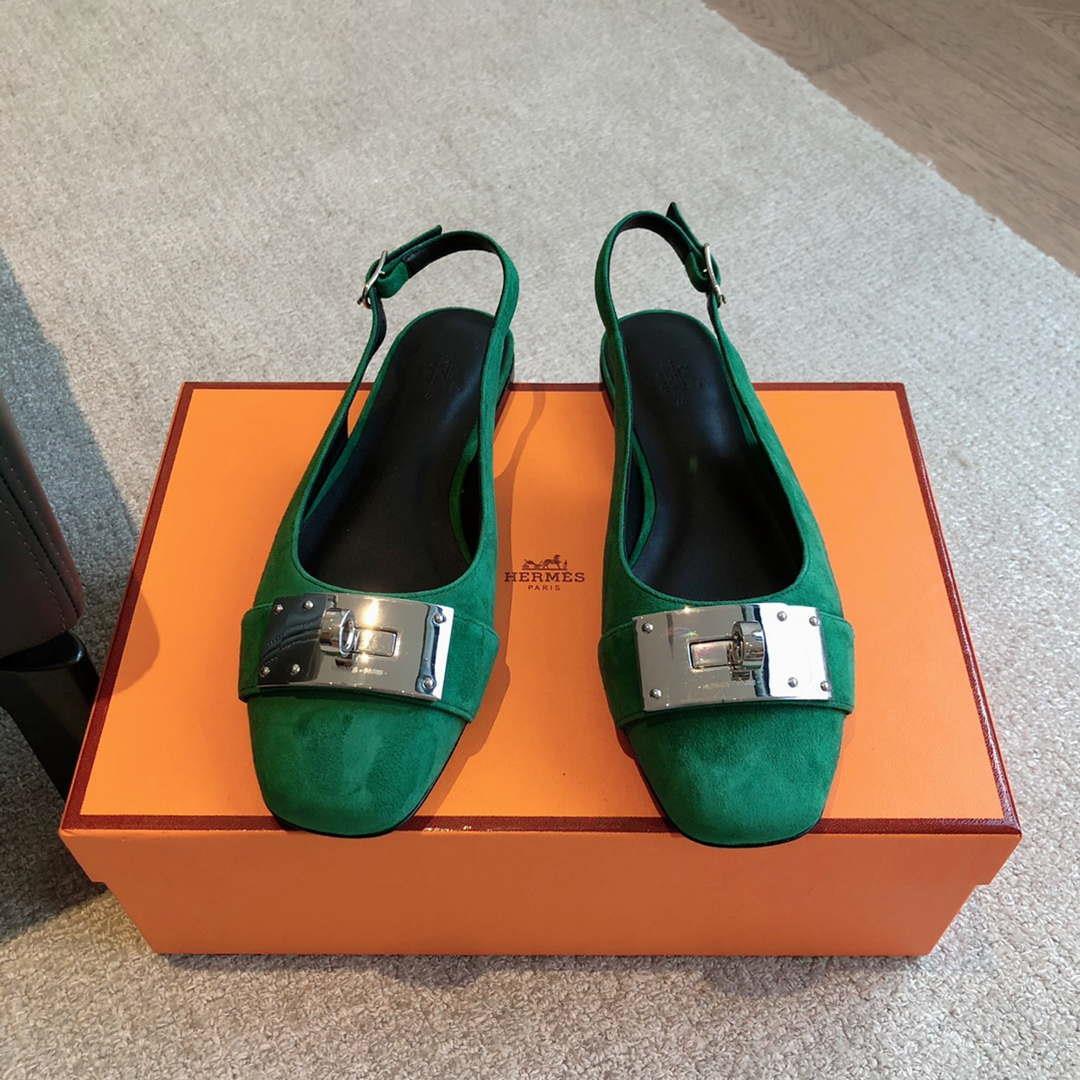 Hermes H241158Zv1D360 Innocente Slingback Shoes H990027