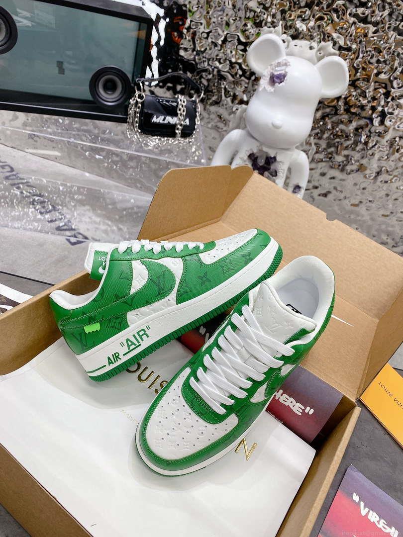 Louis Vuitton Nike Air Force 1 Low By Virgil Abloh White Green 1AC58D Women Men’s M601034