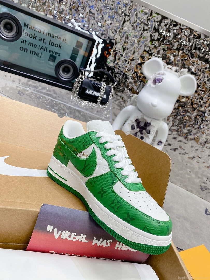 Louis Vuitton Nike Air Force 1 Low By Virgil Abloh White Green 1AC58D Women Men’s M601034