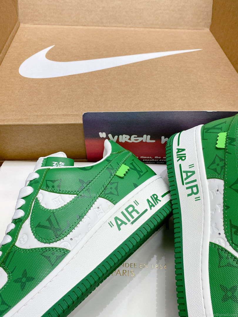 Louis Vuitton Nike Air Force 1 Low By Virgil Abloh White Green 1AC58D Women Men’s M601034