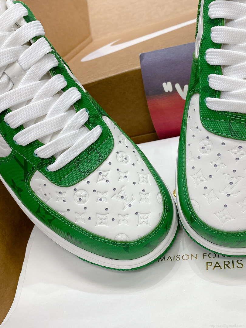 Louis Vuitton Nike Air Force 1 Low By Virgil Abloh White Green 1AC58D Women Men’s M601034
