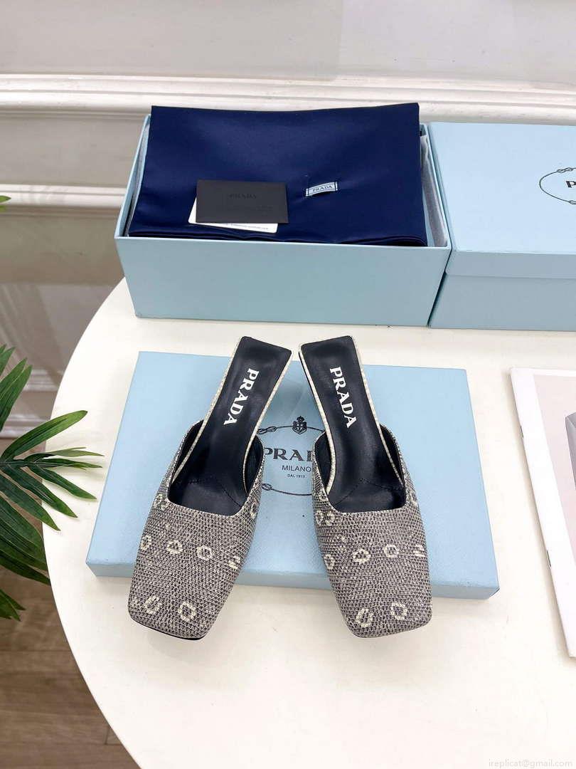 Prada 1I479N Women’s Lizard Grain Cowhide Mules Fashion Shoes P67323