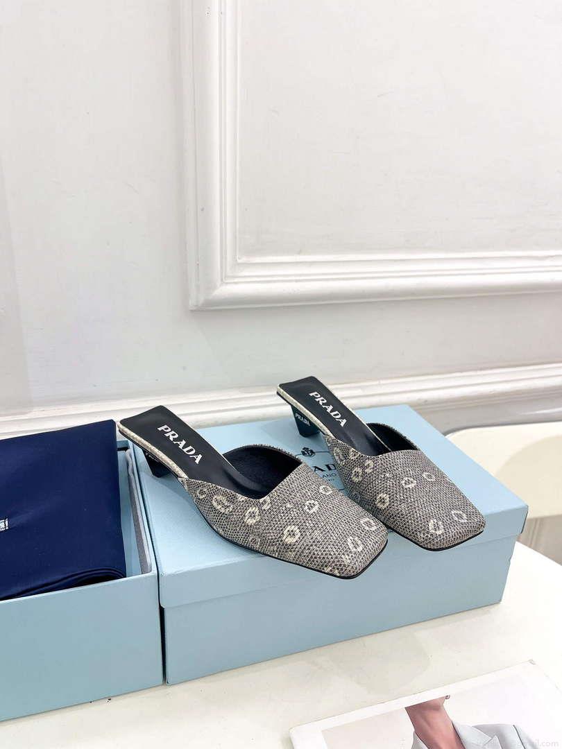Prada 1I479N Women’s Lizard Grain Cowhide Mules Fashion Shoes P67323