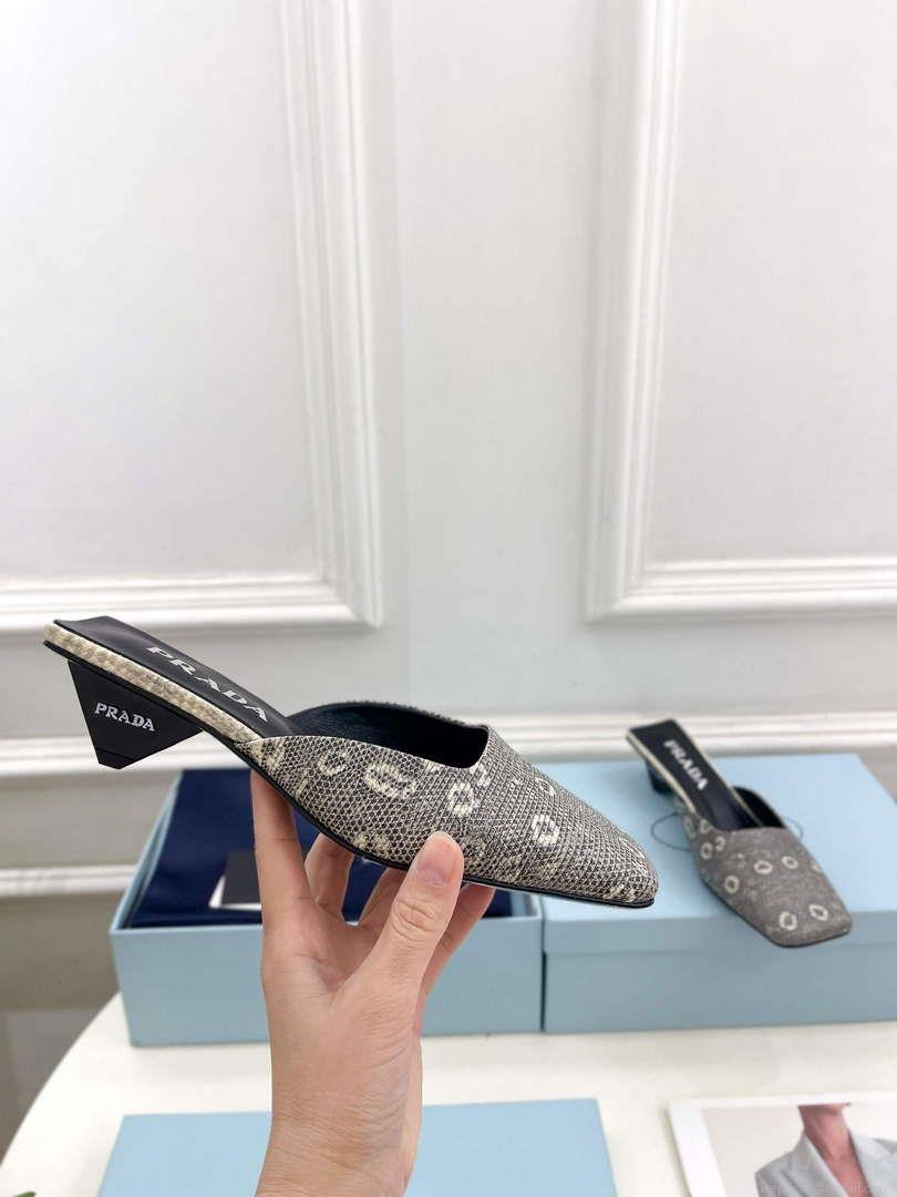 Prada 1I479N Women’s Lizard Grain Cowhide Mules Fashion Shoes P67323