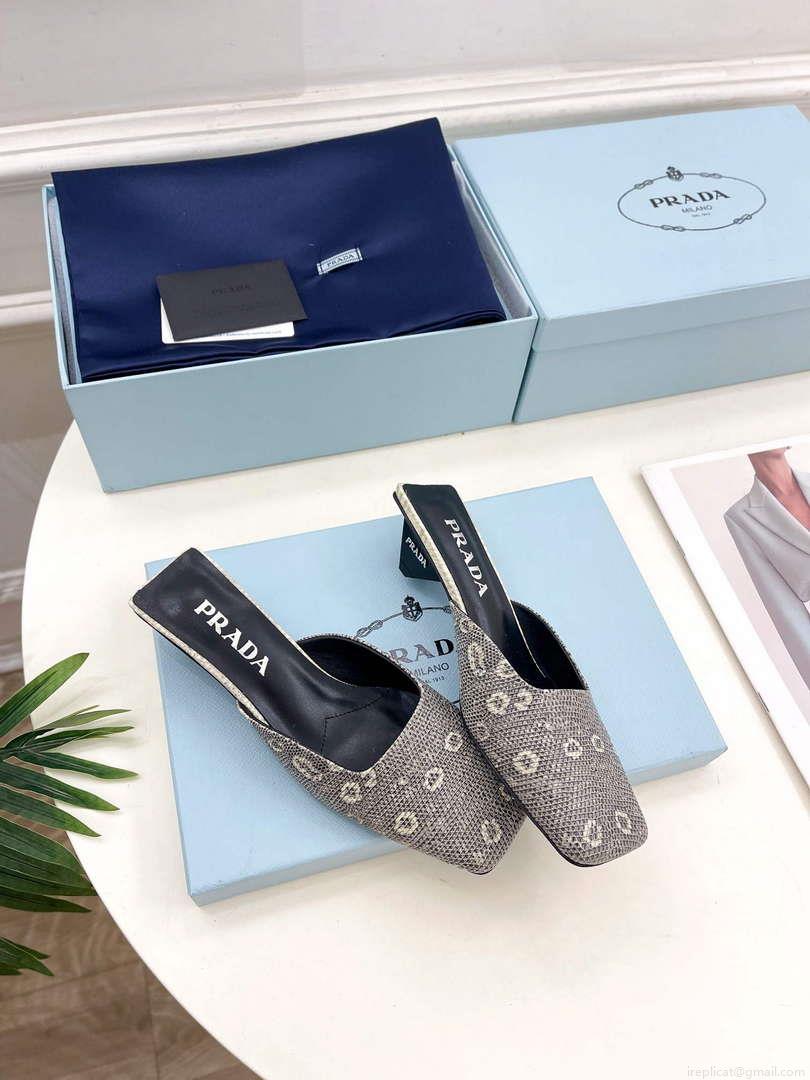 Prada 1I479N Women’s Lizard Grain Cowhide Mules Fashion Shoes P67323