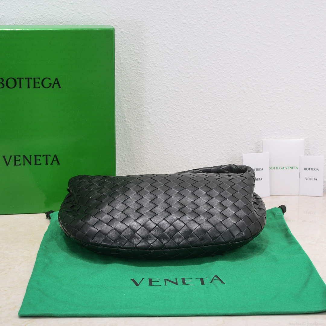 Bottega Veneta BV 690225 Teen Jodie intrecciato leather shoulder bag Black