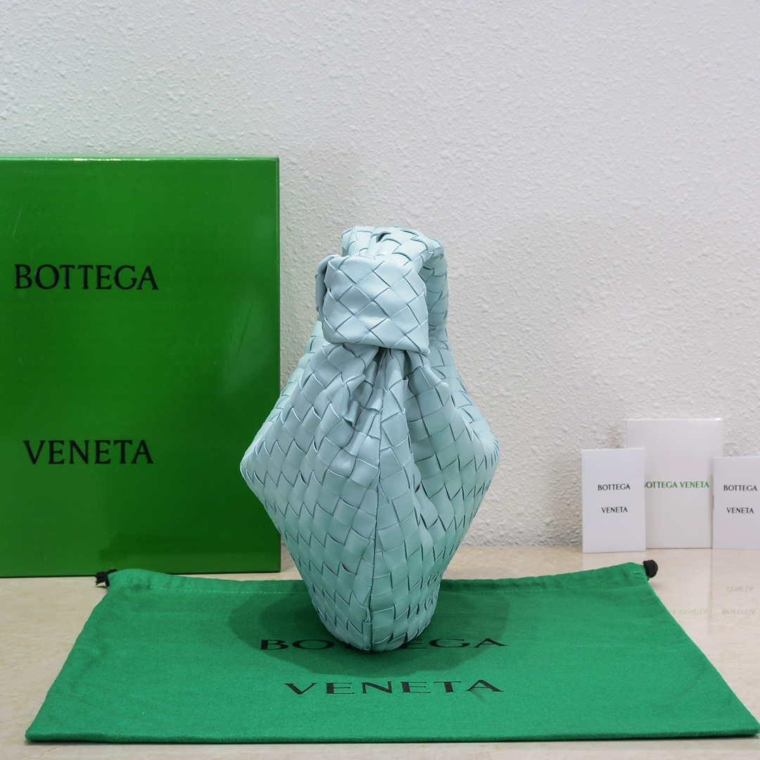Bottega Veneta BV 690225 Teen Jodie intrecciato leather shoulder bag Light Blue