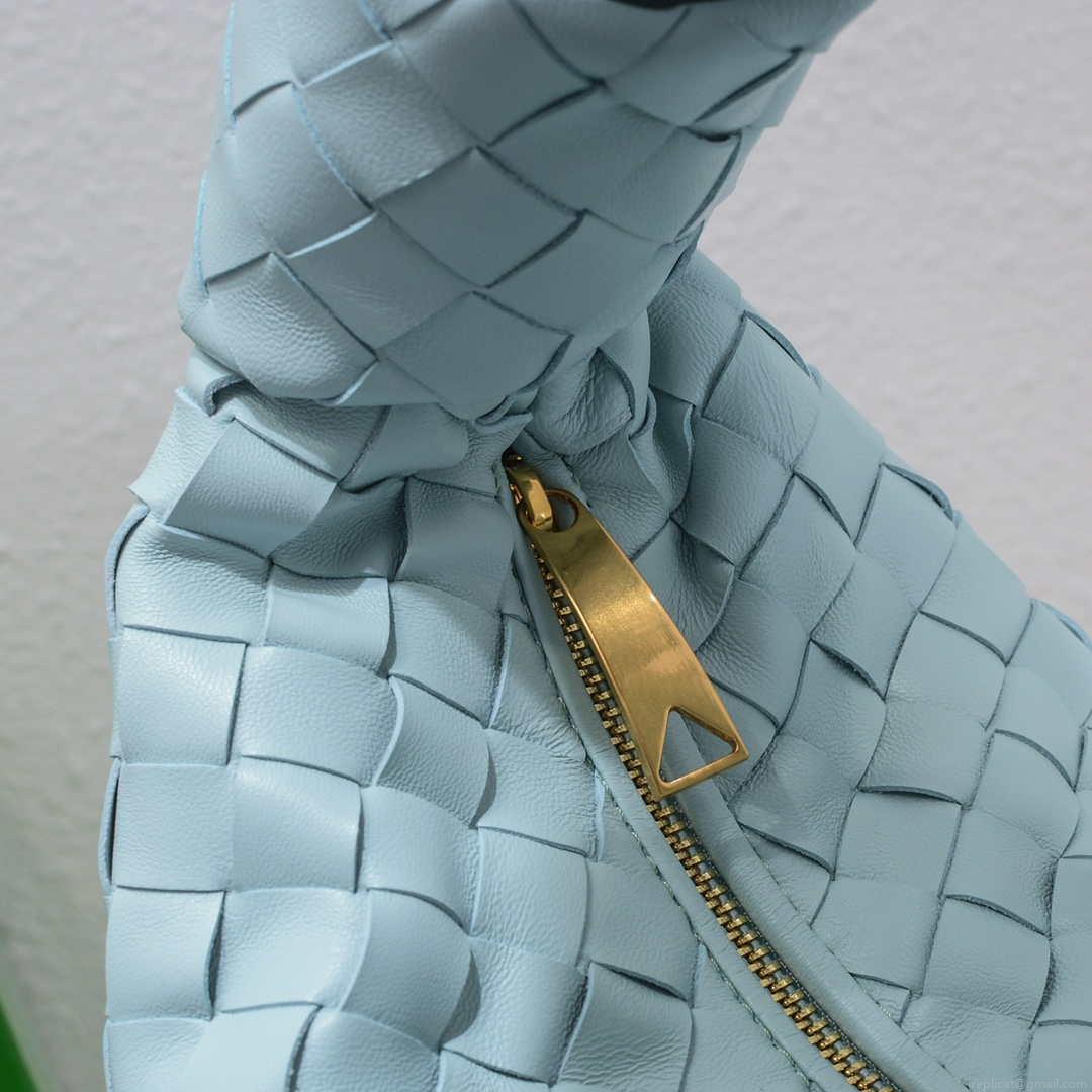 Bottega Veneta BV 690225 Teen Jodie intrecciato leather shoulder bag Light Blue