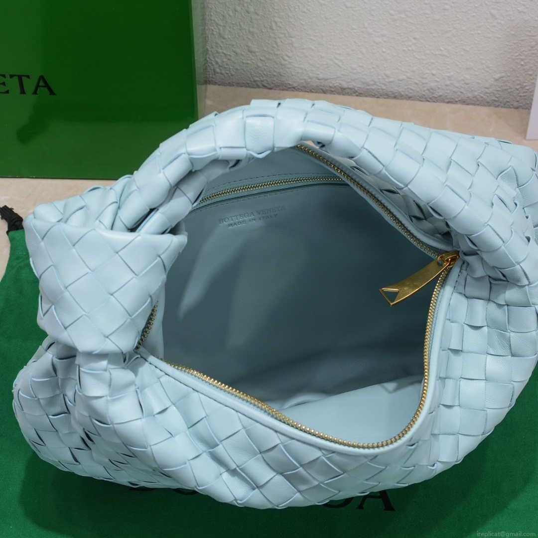 Bottega Veneta BV 690225 Teen Jodie intrecciato leather shoulder bag Light Blue