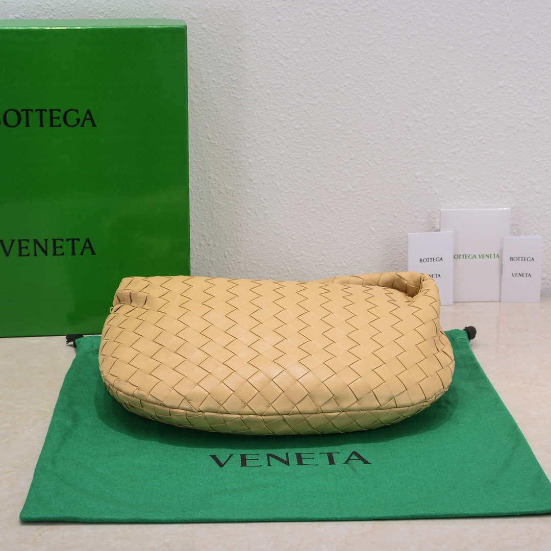 Bottega Veneta BV 690225 Teen Jodie intrecciato leather shoulder bag Apricot