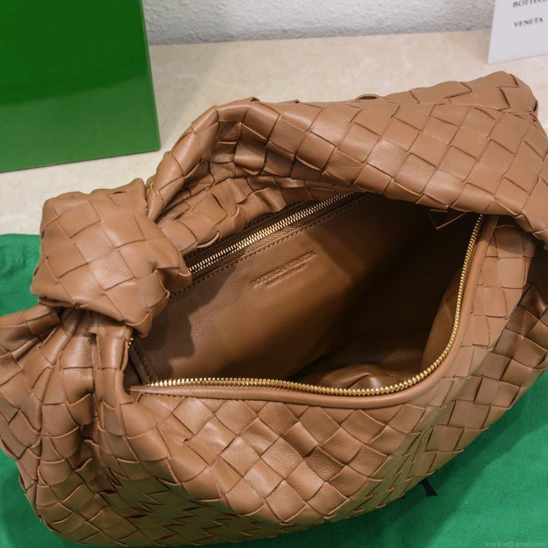 Bottega Veneta BV 690225 Teen Jodie intrecciato leather shoulder bag Brown