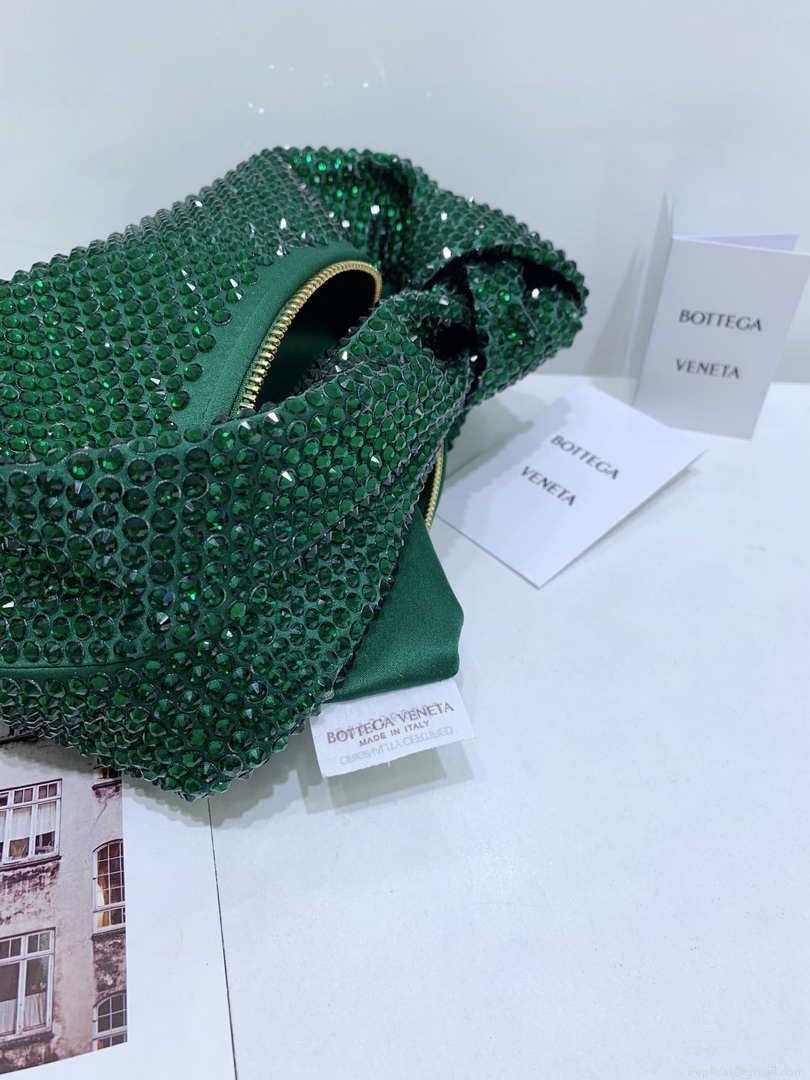 Bottega Veneta BV 651876 mini Jodie Rhinestones Dark Green