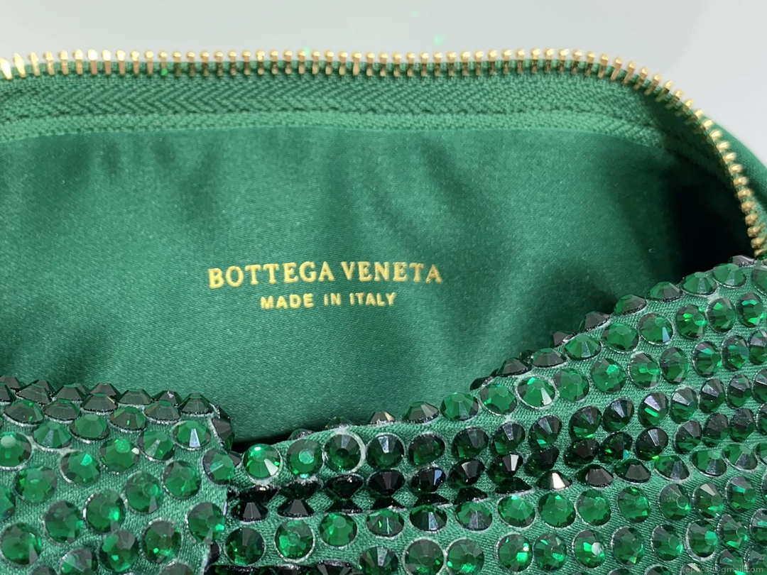 Bottega Veneta BV 651876 mini Jodie Rhinestones Dark Green