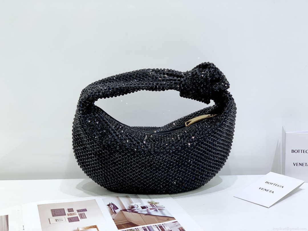 Bottega Veneta BV 651876 mini Jodie Rhinestones Black