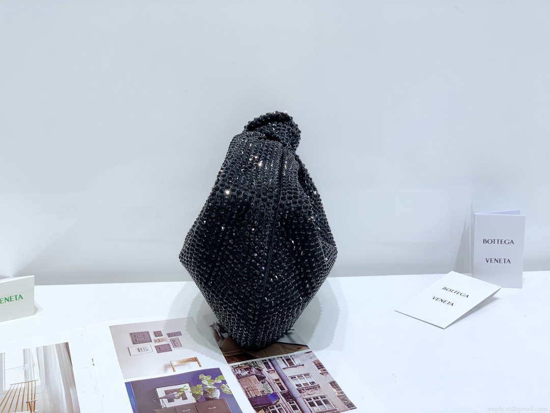 Bottega Veneta BV 651876 mini Jodie Rhinestones Black