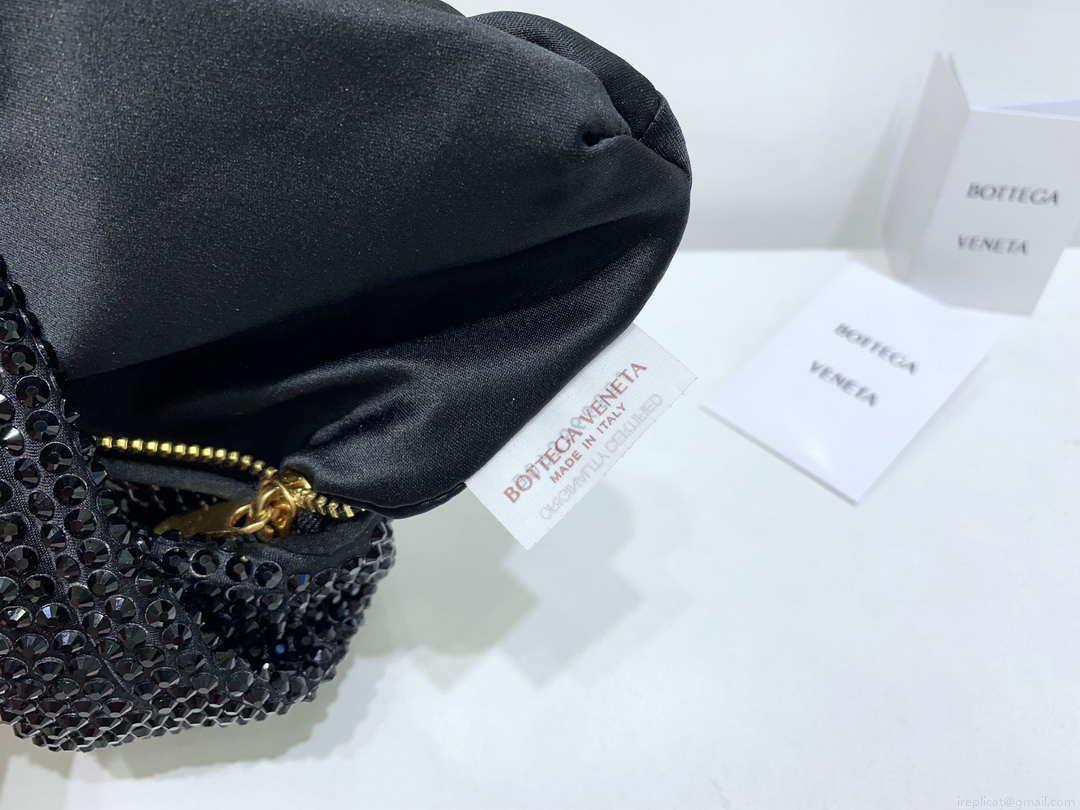 Bottega Veneta BV 651876 mini Jodie Rhinestones Black
