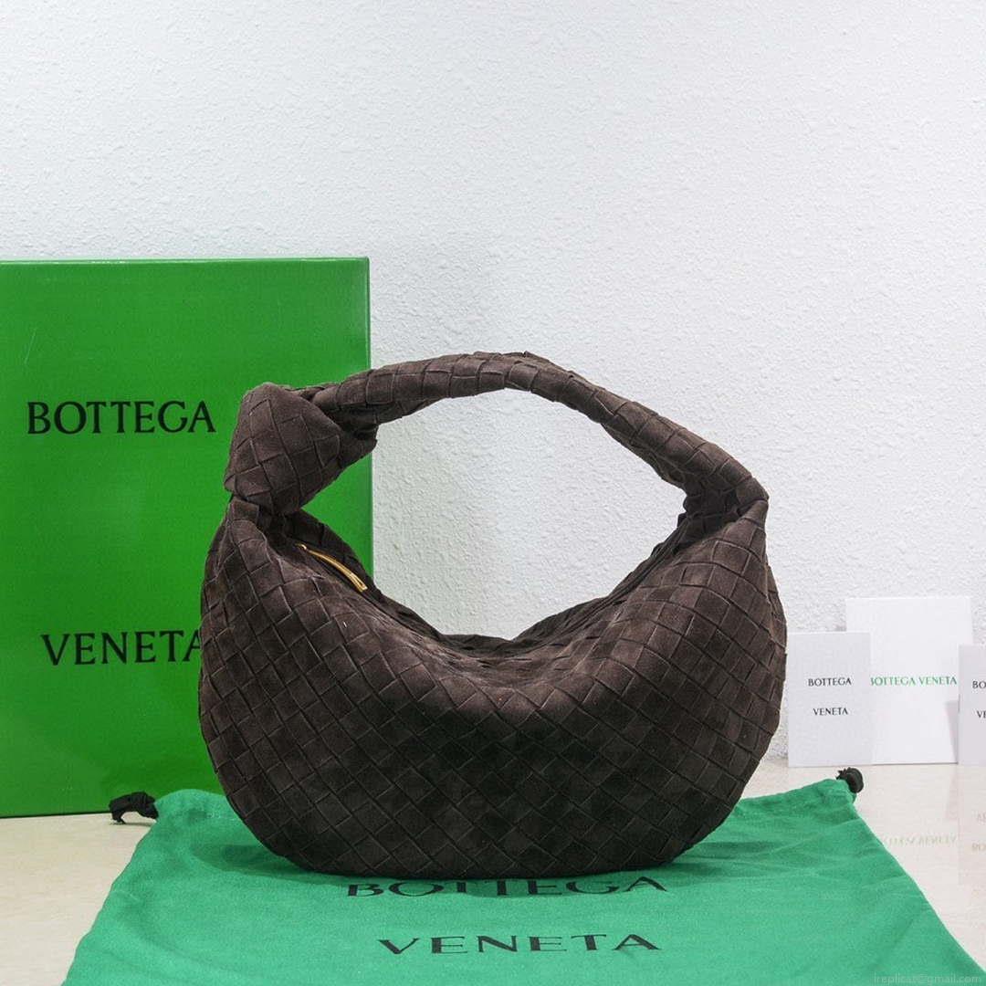 Bottega Veneta BV 690225 Teen Jodie intrecciato suede shoulder bag Brown