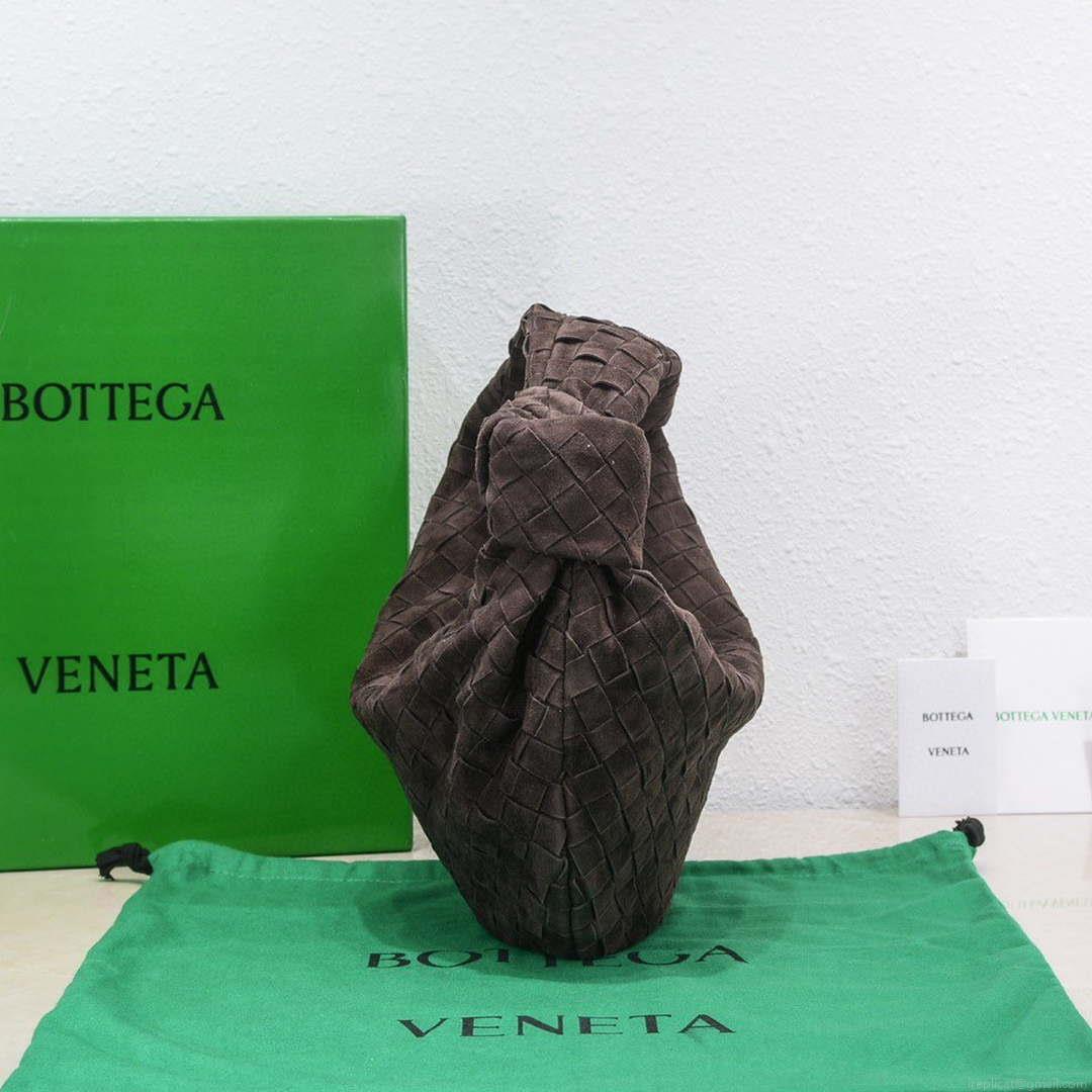 Bottega Veneta BV 690225 Teen Jodie intrecciato suede shoulder bag Brown