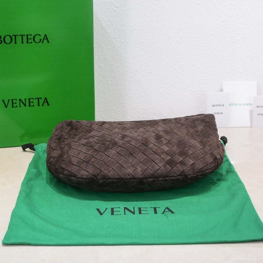 Bottega Veneta BV 690225 Teen Jodie intrecciato suede shoulder bag Brown