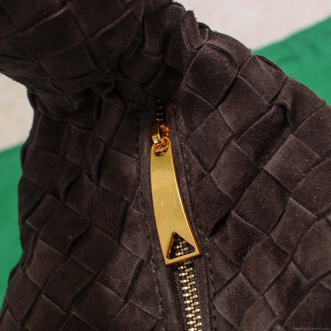 Bottega Veneta BV 690225 Teen Jodie intrecciato suede shoulder bag Brown