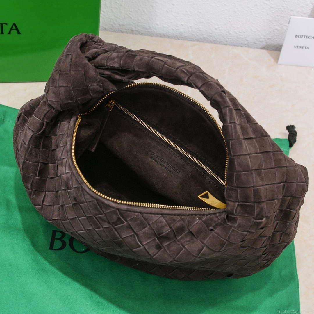Bottega Veneta BV 690225 Teen Jodie intrecciato suede shoulder bag Brown