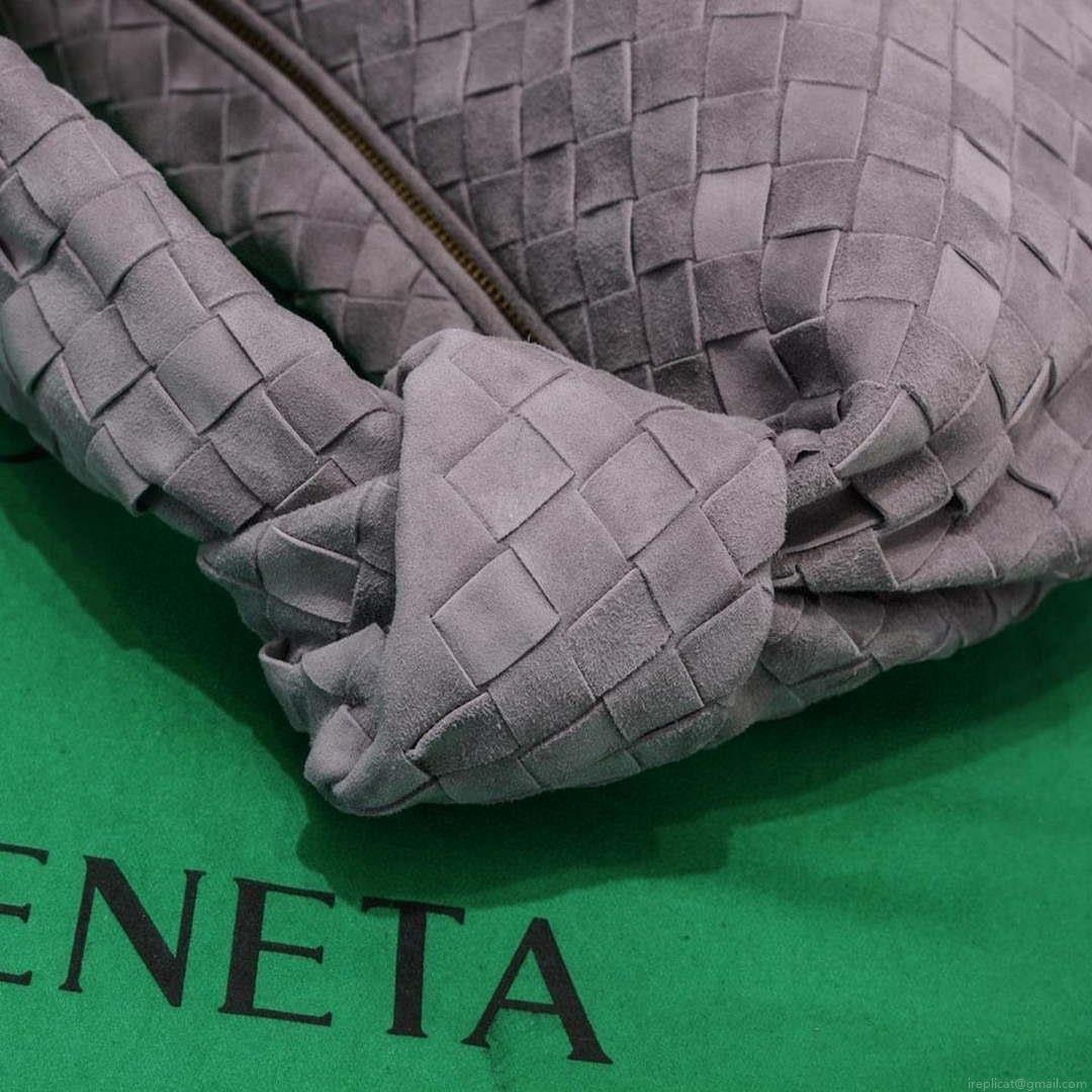 Bottega Veneta BV 690225 Teen Jodie intrecciato suede shoulder bag Drak Purple