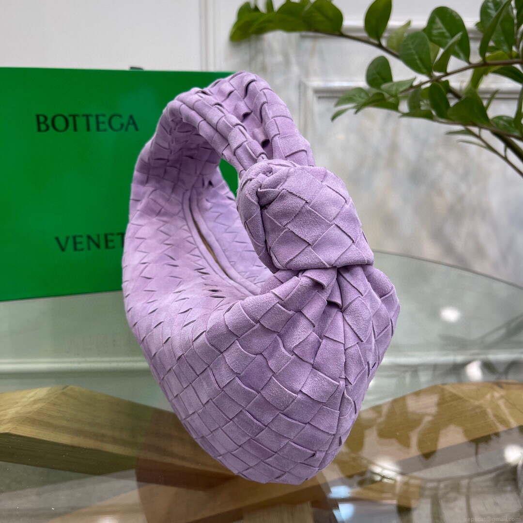 Bottega Veneta BV 690225 Teen Jodie intrecciato suede shoulder bag Purple