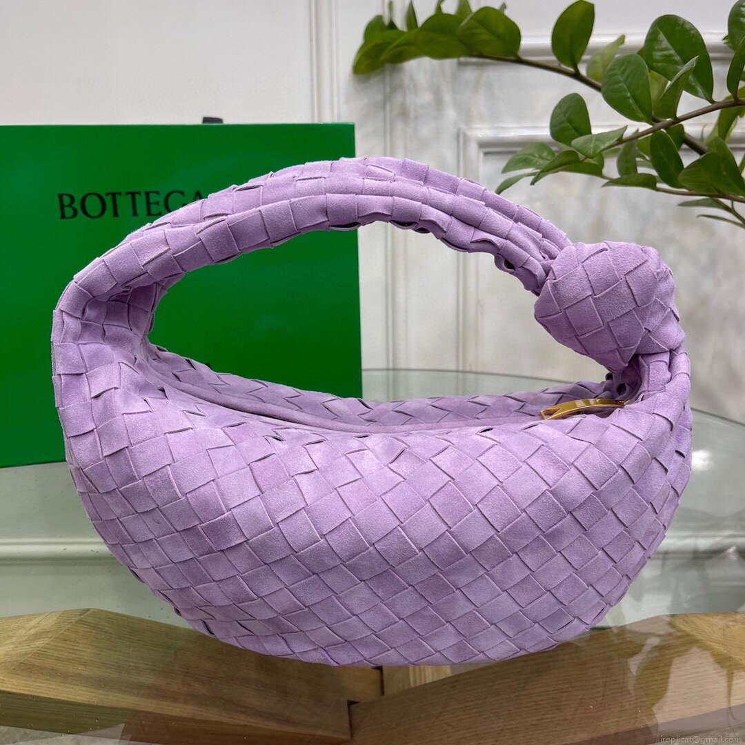 Bottega Veneta BV 690225 Teen Jodie intrecciato suede shoulder bag Purple