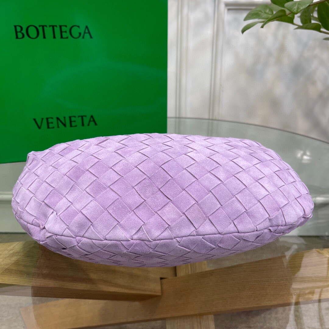 Bottega Veneta BV 690225 Teen Jodie intrecciato suede shoulder bag Purple