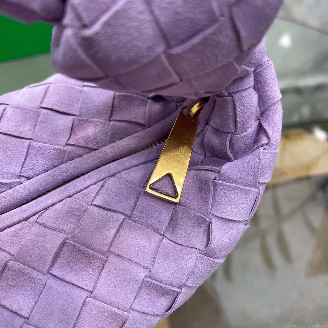 Bottega Veneta BV 690225 Teen Jodie intrecciato suede shoulder bag Purple