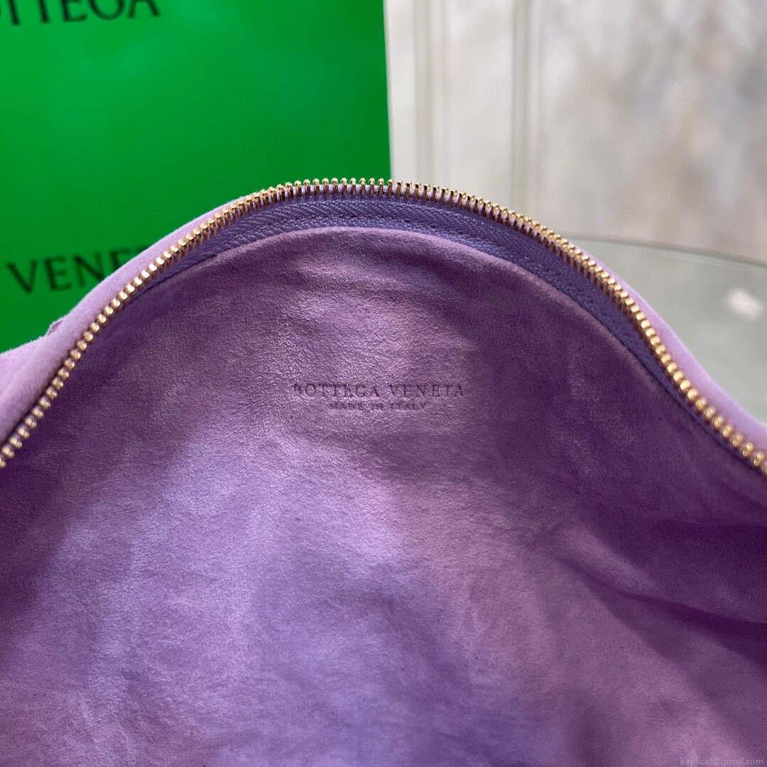Bottega Veneta BV 690225 Teen Jodie intrecciato suede shoulder bag Purple