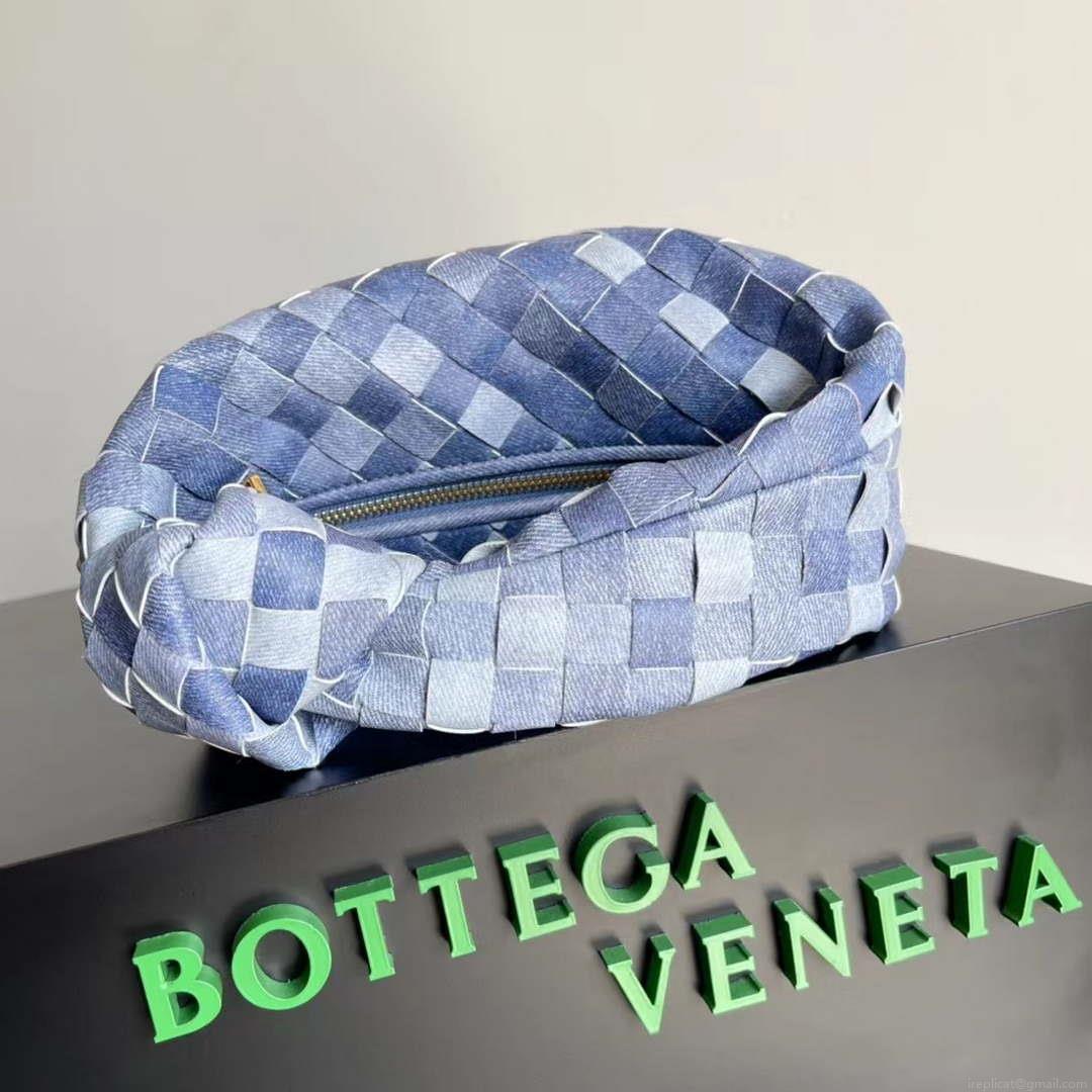 Bottega Veneta BV 651876 mini Jodie canvas Rhinestones Denim Blue