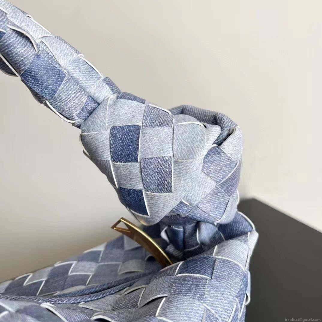 Bottega Veneta BV 651876 mini Jodie canvas Rhinestones Denim Blue