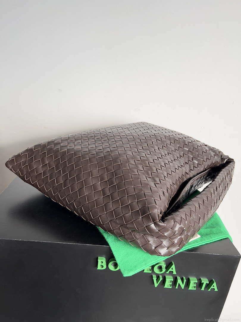 Bottega Veneta BV 763970 Large Hop Fondant Bag Dark Brown