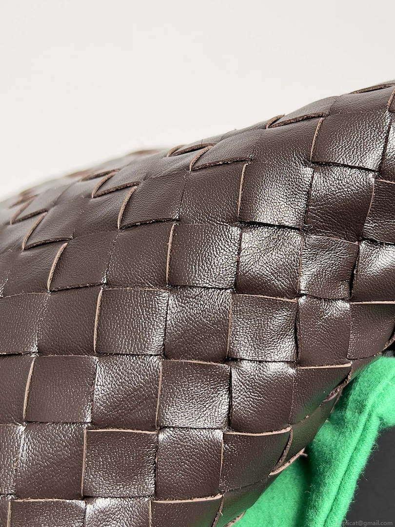 Bottega Veneta BV 763970 Large Hop Fondant Bag Dark Brown