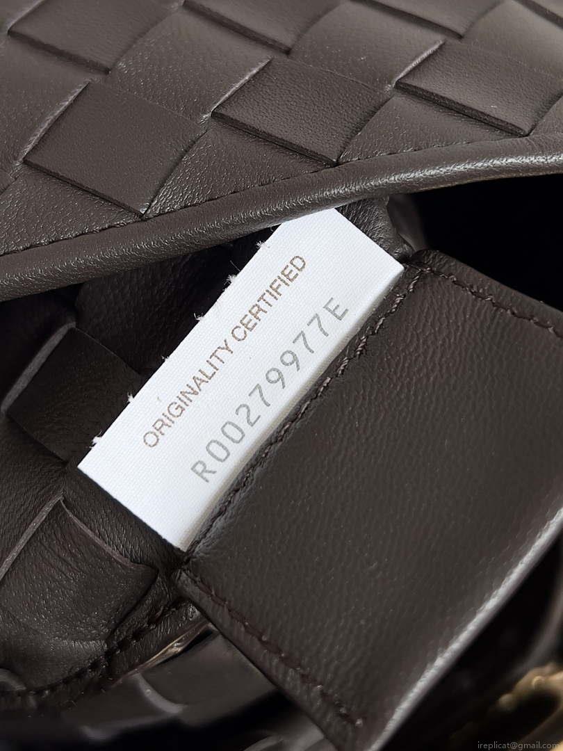 Bottega Veneta BV 776768 Sardine With Chain Dark Brown