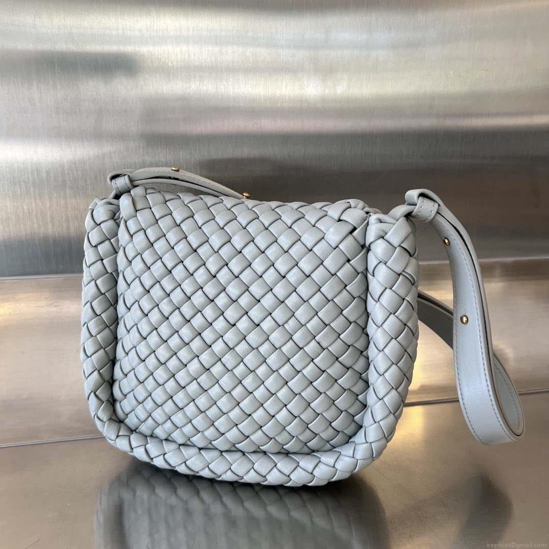 Bottega Veneta BV 762711 Mini Cobble Shoulder Bag Grey