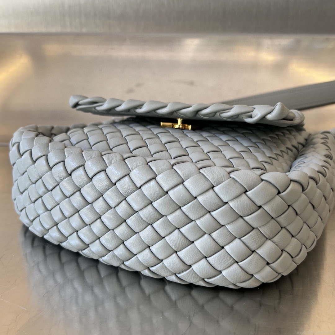 Bottega Veneta BV 762711 Mini Cobble Shoulder Bag Grey