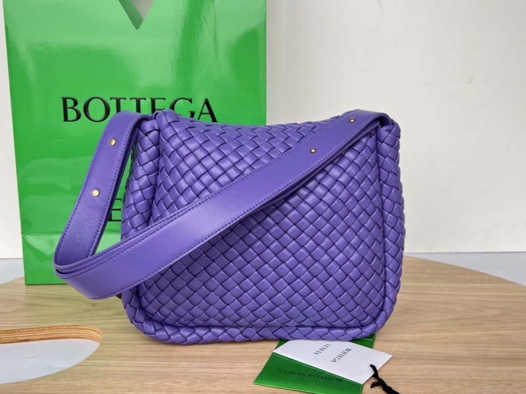 Bottega Veneta BV 709418 Small Cobble Shoulder Bag Purple