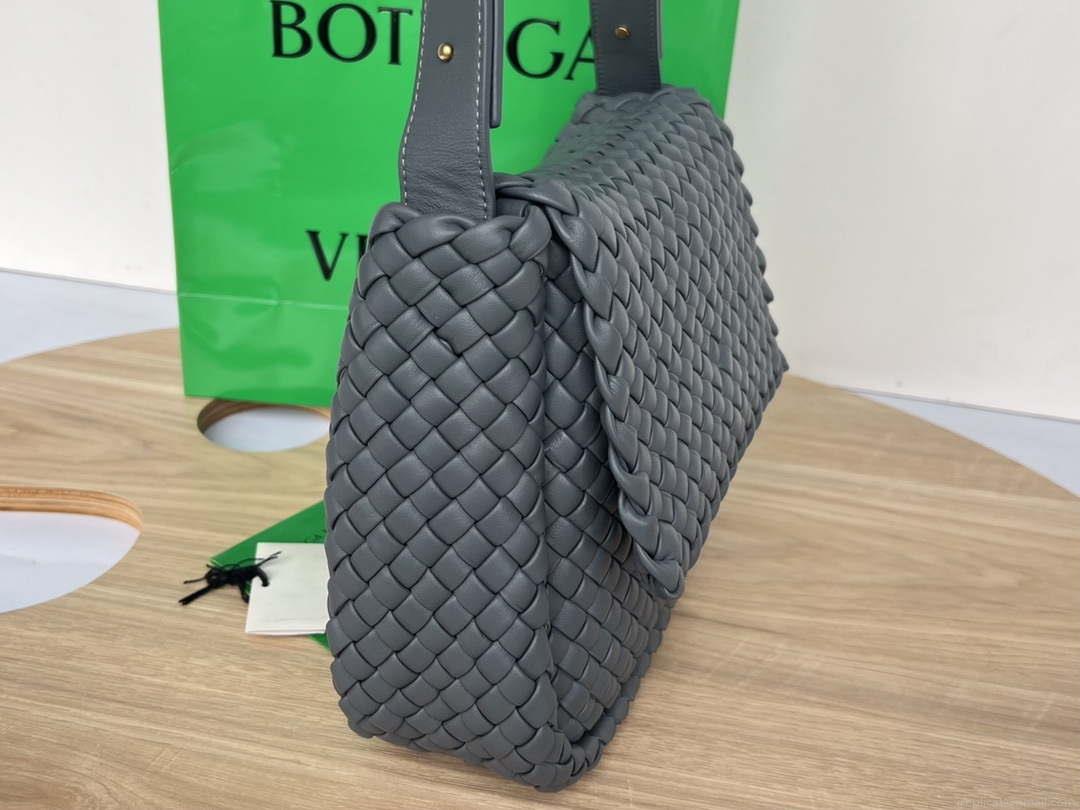Bottega Veneta BV 709418 Small Cobble Shoulder Bag Dark Gray