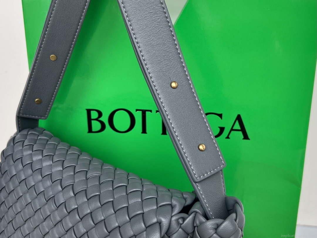 Bottega Veneta BV 709418 Small Cobble Shoulder Bag Dark Gray