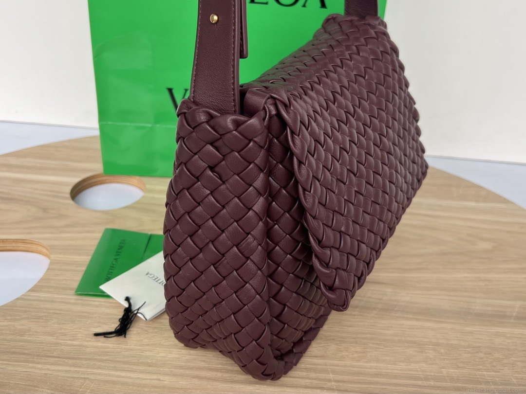 Bottega Veneta BV 709418 Small Cobble Shoulder Bag Wine Red