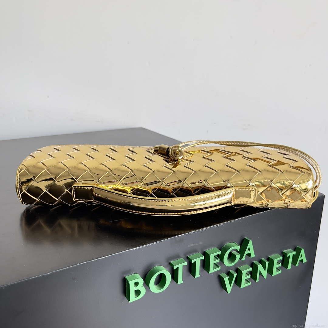 Bottega Veneta BV 741511 Long Clutch Andiamo With Handle Emerald Gold
