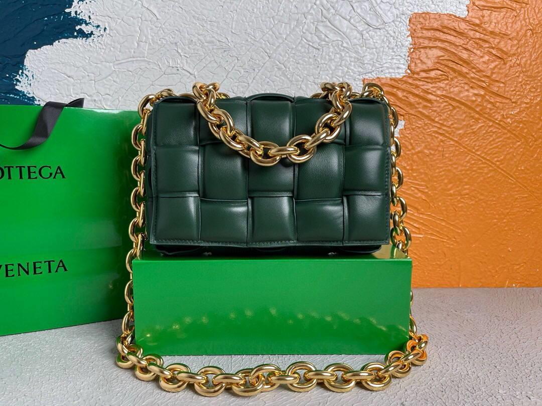 Bottega Veneta BV 20206 Chain Cassette 631421 Dark Green Gold