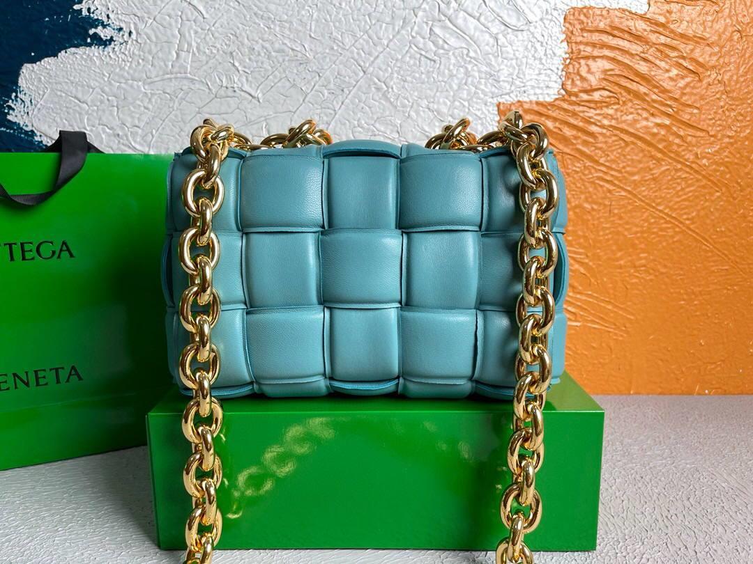 Bottega Veneta BV 20206 Chain Cassette 631421 Light Blue Gold