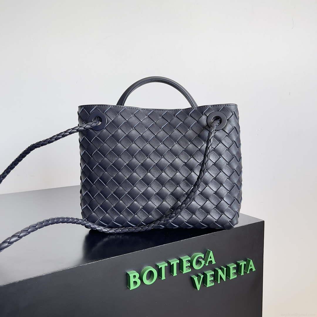 Bottega Veneta BV 743568 Small Andiamo Navy Blue